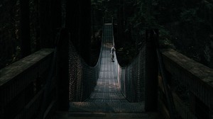 bridge, outboard, loneliness, forest, dark