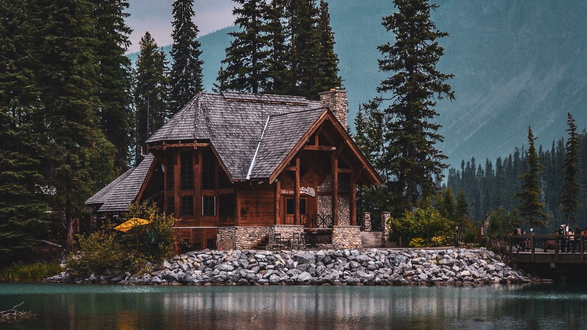 1920x1080 wallpapers: house, lake, harmony, silence, nature, forest (image)