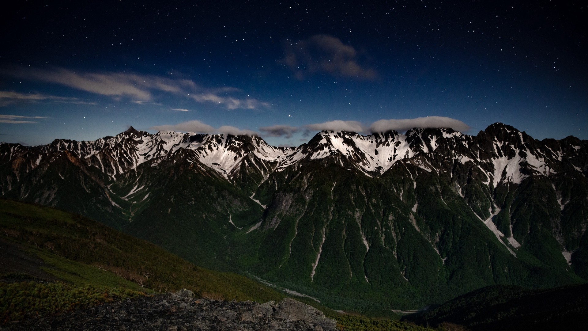 山 夜 風景 ピーク 星空 写真 写真 デスクトップ壁紙