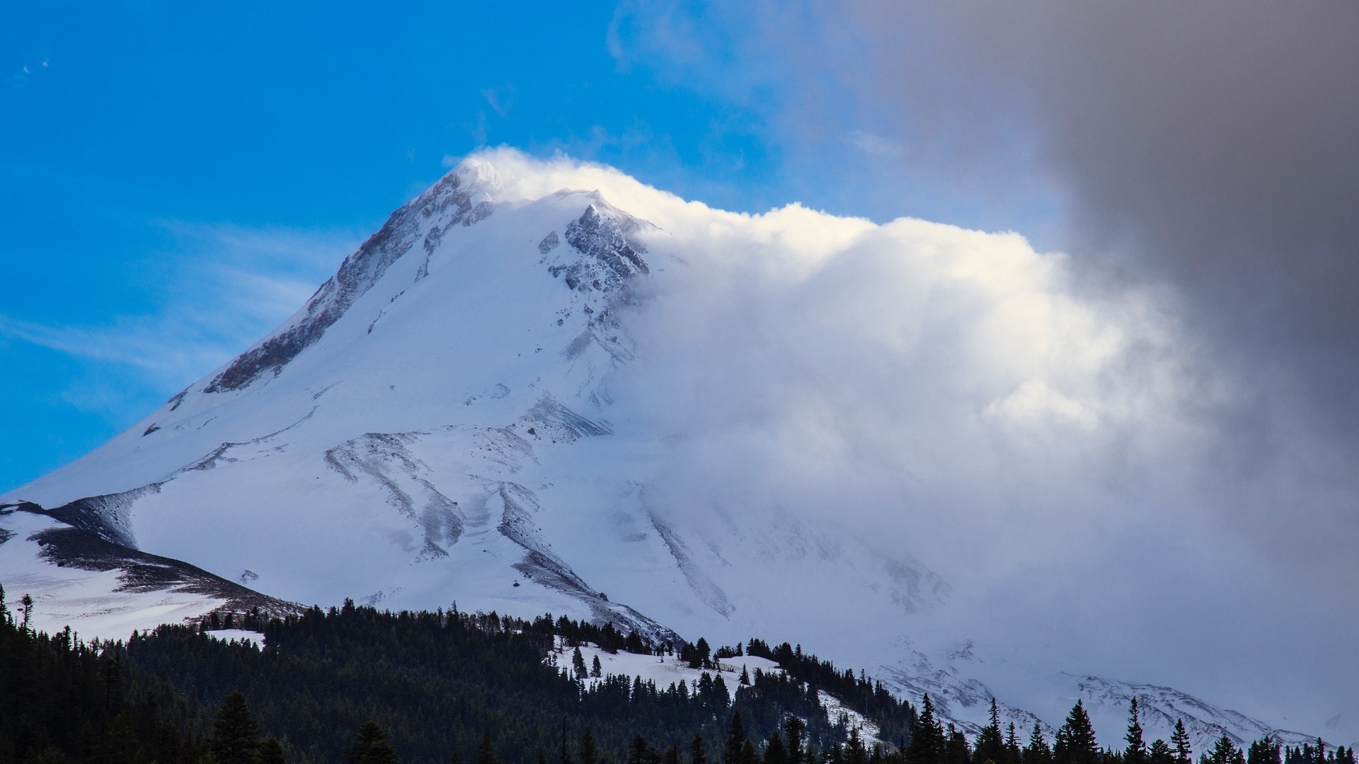 1920x1080 wallpapers: mountains, snow, peak, fog (image)