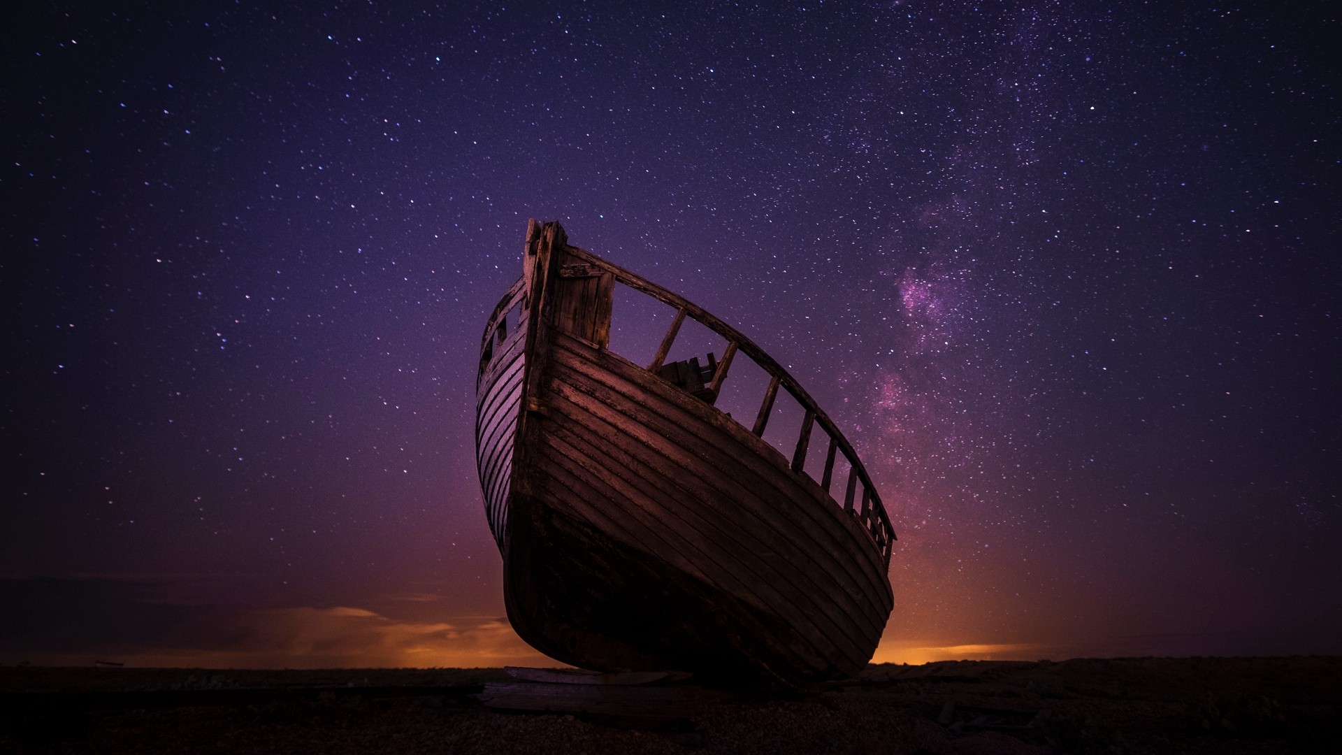 ボート 星空 夜 写真 写真 デスクトップ壁紙