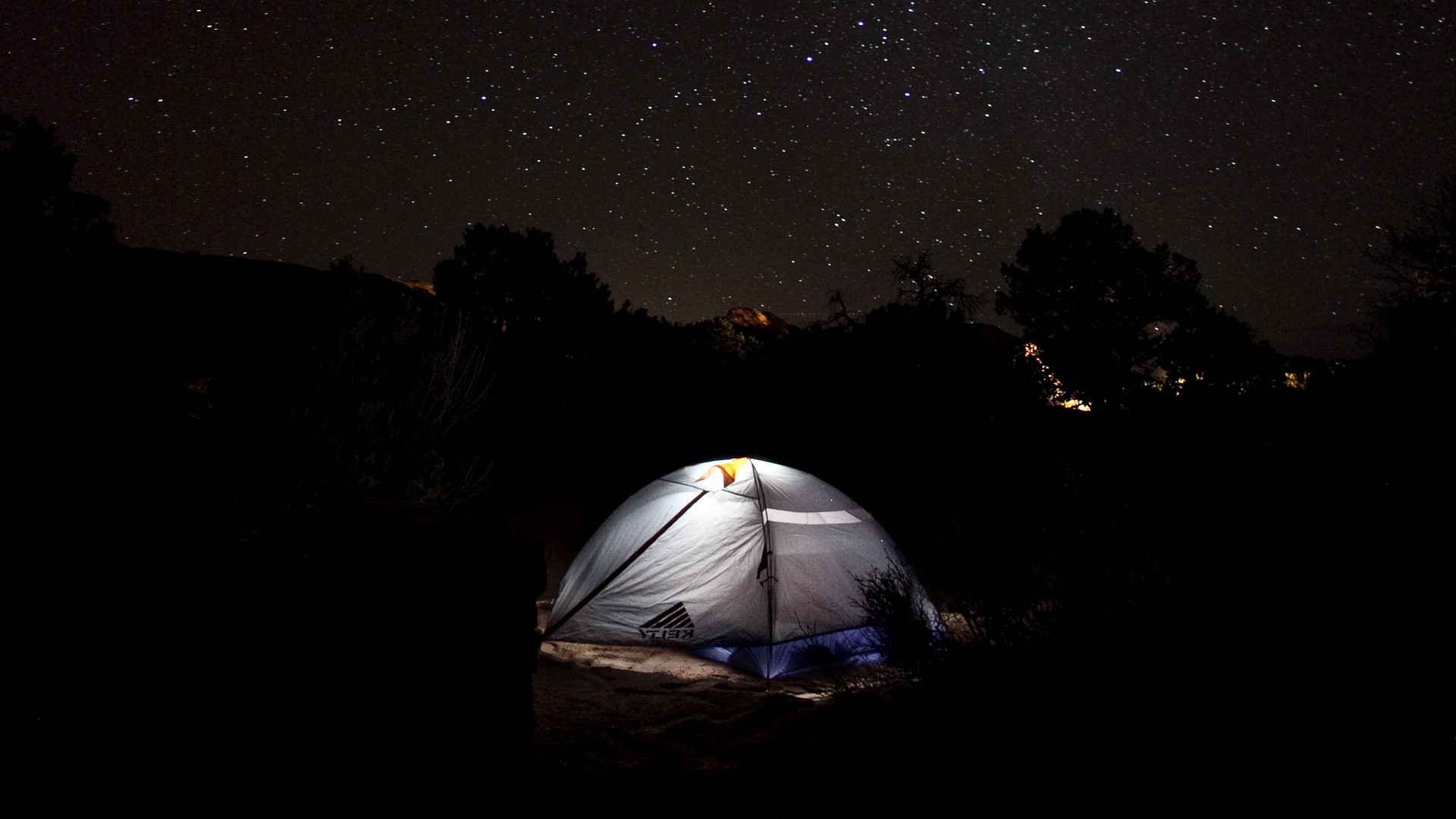 1920x1080 wallpapers: tent, starry sky, camping, night (image)