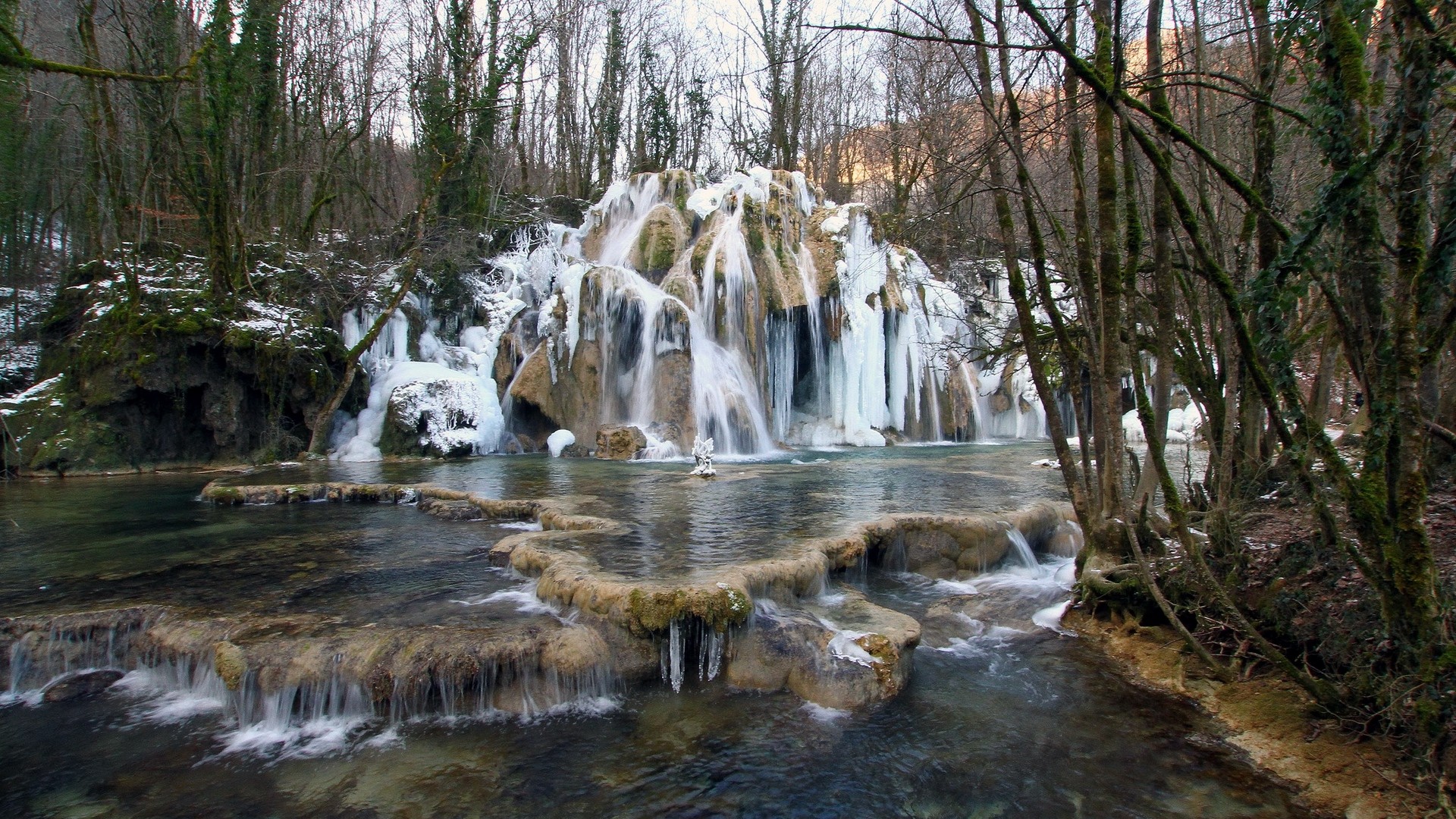 1920x1080 wallpapers: waterfall, france, cascade des truffes les planches, nature (image)