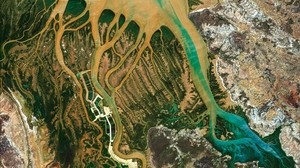 africa, top view, reliefs, rivers, west coast, african delta - wallpapers, picture