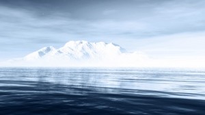 iceberg, mountains, sea, sky