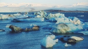 iceberg, témpanos de hielo, océano