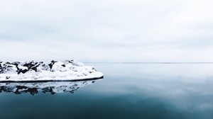 iceberg, ice, snow, reflection, ocean