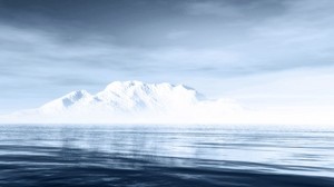iceberg, sea, mountain, horizon