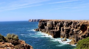 algarve, portugal, ocean, cliff