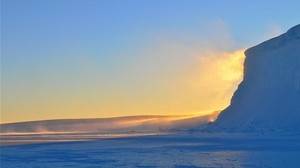 南極、氷山、氷、空