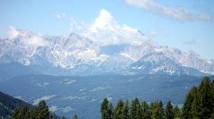 austria, alps, mountains, trees - wallpapers, picture