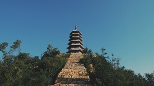 asien, pagod, tempel