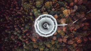 tower, trees, top view, bad wildbad, germany