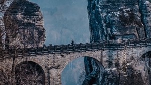 bastei, rocks, bridge, mountains, germany