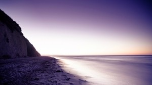 shore, sand, beach, rock, lilac - wallpapers, picture