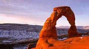 delicate arch, arches, national park, stones, mountains, utah, usa