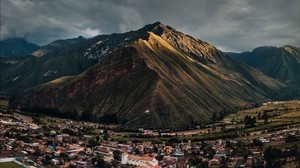 village, mountains, peru