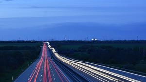 道路、動き、夜