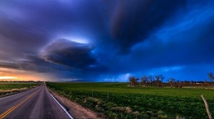 camino, cielo, paisaje