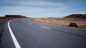 road, sky, marking - wallpapers, picture