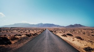 道路，沙漠，山脉，沥青，公路