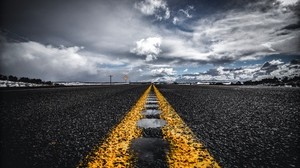 road, marking, horizon, asphalt