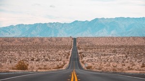road, marking, mountains, horizon, direction - wallpapers, picture