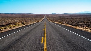 road, marking, direction, horizon - wallpapers, picture