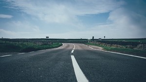 camino, marcado, cielo