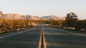 road, marking, desert, asphalt