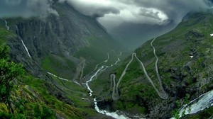 roads, gyrus, mountains, danger - wallpapers, picture