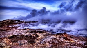 smoke, volcano, mountains, hdr - wallpapers, picture