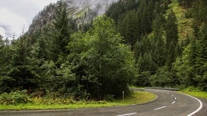 vorarlberg, austria, strada, serpentino, svolta, pista