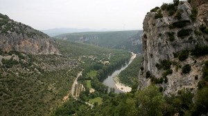 France, rocks, mountains, Saint-Remez, haze, river - wallpapers, picture