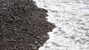 pebbles, stones, sea, waves, whisper, foam - wallpapers, picture