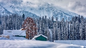 Himalayas, Kashmir, mountains, winter