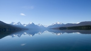 expanse, pond, open spaces, mountains