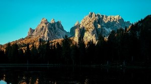 mountain, lake, sky, shadows, reflection - wallpapers, picture
