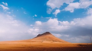 mountain, sand, deserted, sky - wallpapers, picture