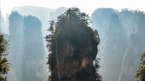 berg, fels, nebel, avatar berg, zhangjiajie, china