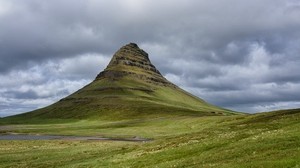 mountain, peak, hill, landscape, nature, iceland - wallpapers, picture