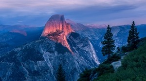 mountain, peak, sky, yosemite valley, usa - wallpapers, picture