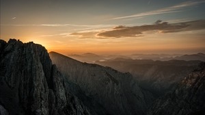 mountain, peak, sunset, austria - wallpapers, picture
