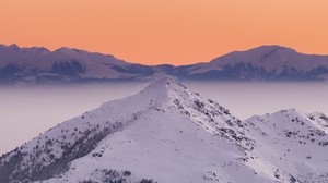 berg, topp, snöig, himmel, landskap - wallpapers, picture