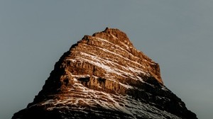 mountain, peak, snowy, stone, landscape