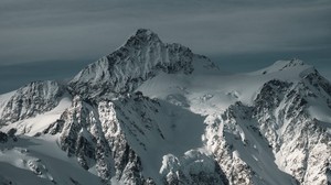mountain, snowy, snow, winter, peak, sky - wallpapers, picture