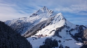 montagna, inverno, neve, picco, paesaggio montano, paesaggio invernale - wallpapers, picture