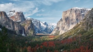 mountains, trees, mountain landscape, yosemite valley, usa - wallpapers, picture