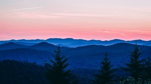 mountains, trees, sky, vermont, usa - wallpapers, picture