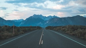 mountains, road, travel, horizon, sky - wallpapers, picture
